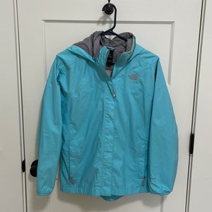 North face Girls Light Blue Rain Jacket